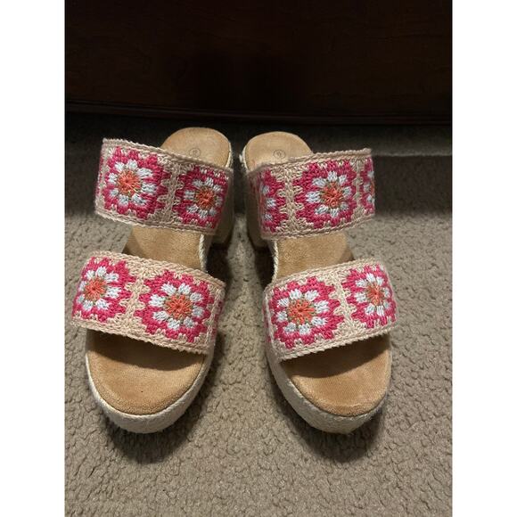 Women's Moata platform Sandals crochet flower design size 6 - Picture 2 of 6